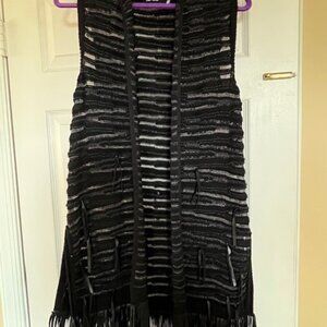 Nic+Zoe sleeveless lightweight fringe long vest